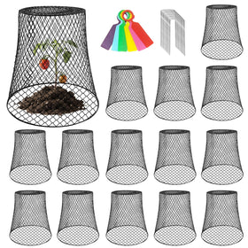 Hlimior chicken wire cloche cover over plant safeguards seedlings while allowing air and light