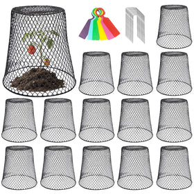 Hlimior chicken wire cloche set with 15 covers protects seedlings while allowing airflow.