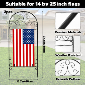 Hlimior outdoor metal flag stand offers quick, tool-free assembly for seasonal changes.