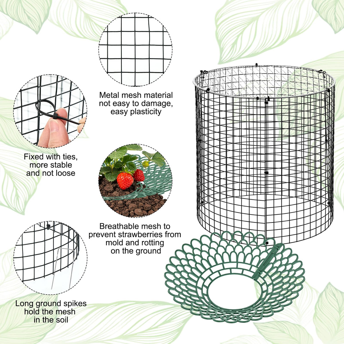 Hlimior green frame detail highlighting sturdy outdoor garden cages