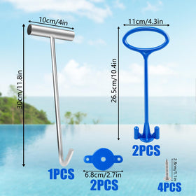 Hlimior pool skimmer basket hook aiding quick basket access