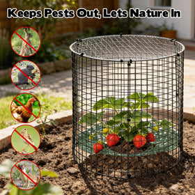 Hlimior round wire cover top provides full overhead plant protection