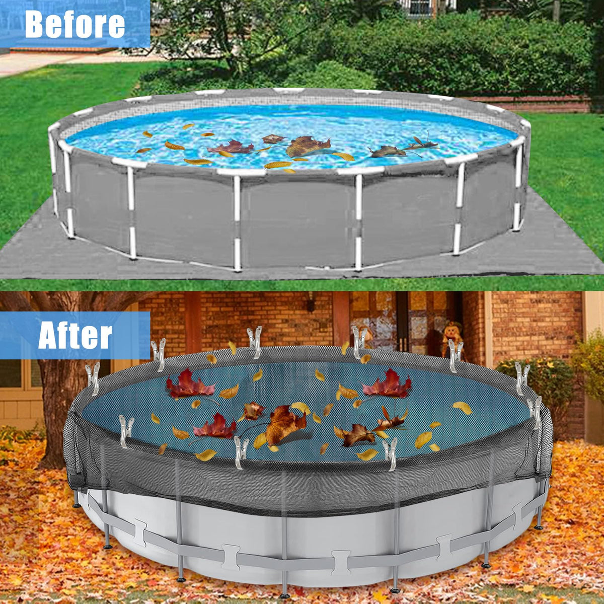 Pool cover installed in windy weather demonstrating secure setup