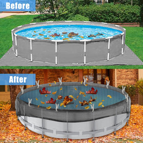 Pool cover installed in windy weather demonstrating secure setup