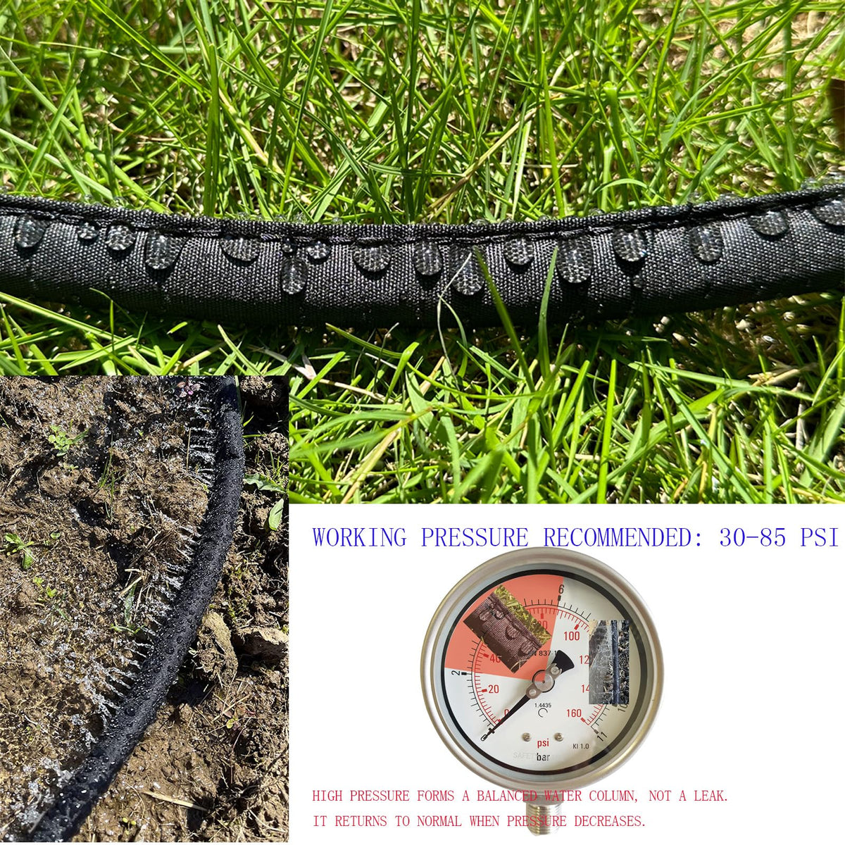 Hlinker buried under mulch up to 3 inches for hidden irrigation