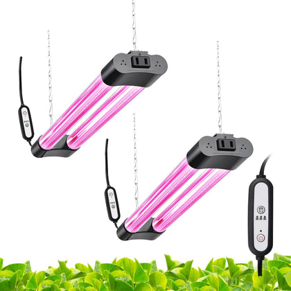 Hlite 16-inch two-pack grow lights offer linkable indoor full-spectrum lighting for plants.