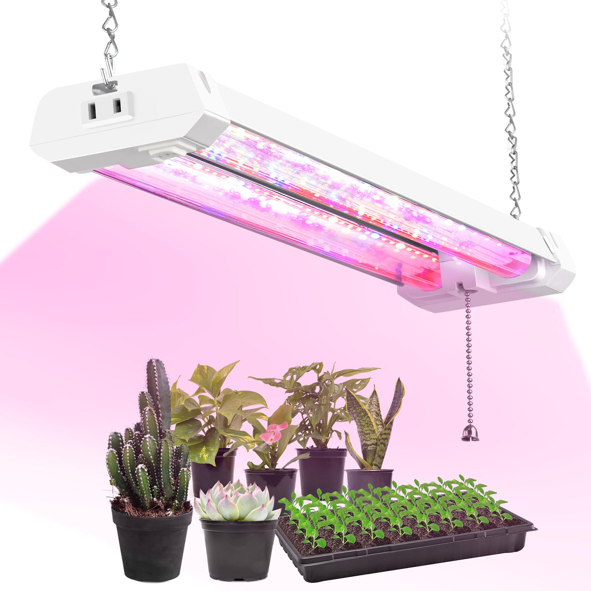 Hlite 16-inch adjustable full-spectrum grow light panel supports thriving indoor seedlings.