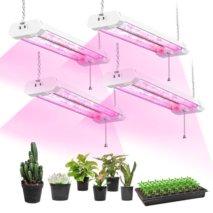 Hlite 4-pack 16-inch adjustable full-spectrum grow light for seedling care