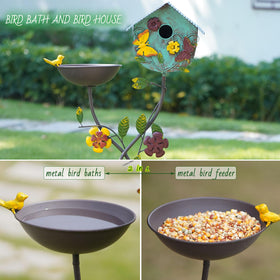 HLQMFHT metal bird bath edge detail enhances garden decor while supporting bathing and feeding.
