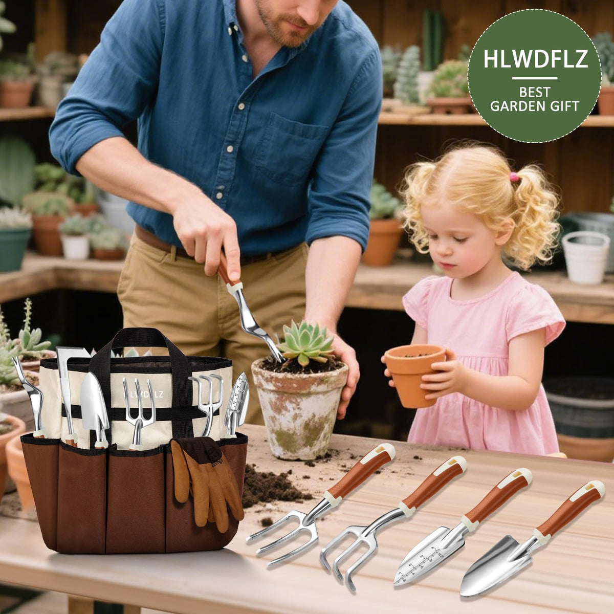 HLWDFLZ gardening gloves and tote offer durable protection