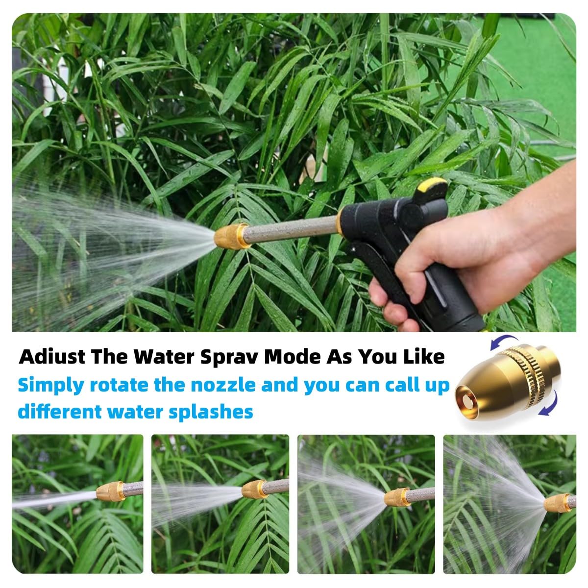 Ergonomic buckle handle enables continuous water flow without squeezing.