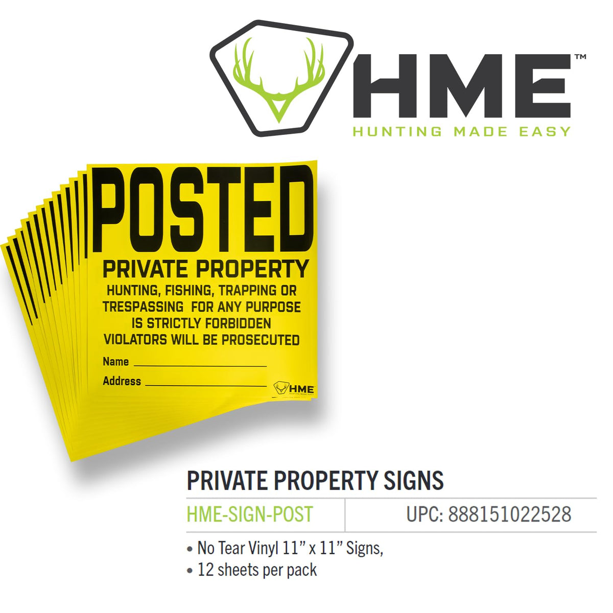 HME outdoor sign installation on a fence with high visibility