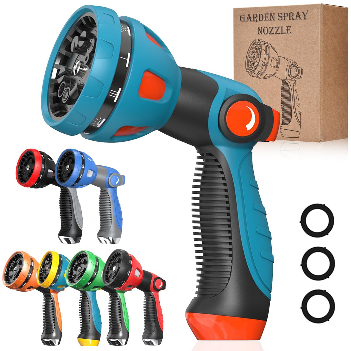 HmiL-U garden nozzle with metal body for durable watering and cleaning tasks.