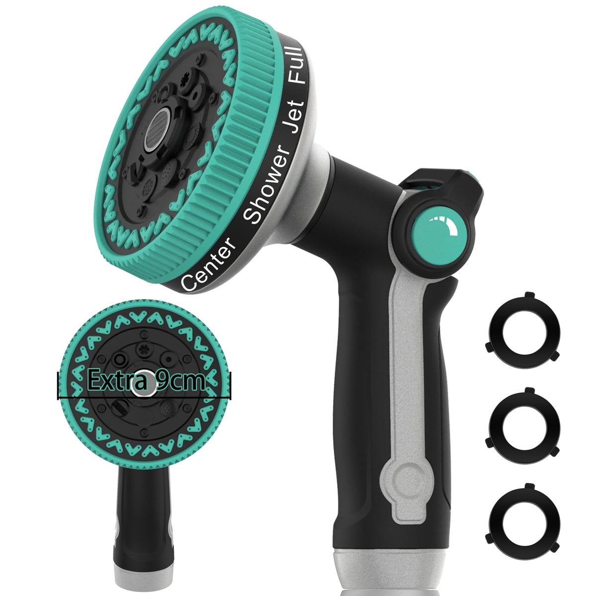 HmiL-U Garden Hose Nozzle with ultra-wide spray for rapid watering