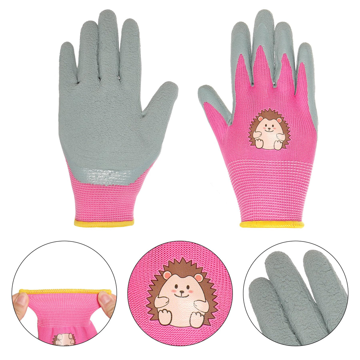 Hmxpls kids gardening gloves blue, tear-resistant for digging and planting.