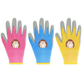 Hmxpls pink palm view kids gardening gloves for safe digging and grip