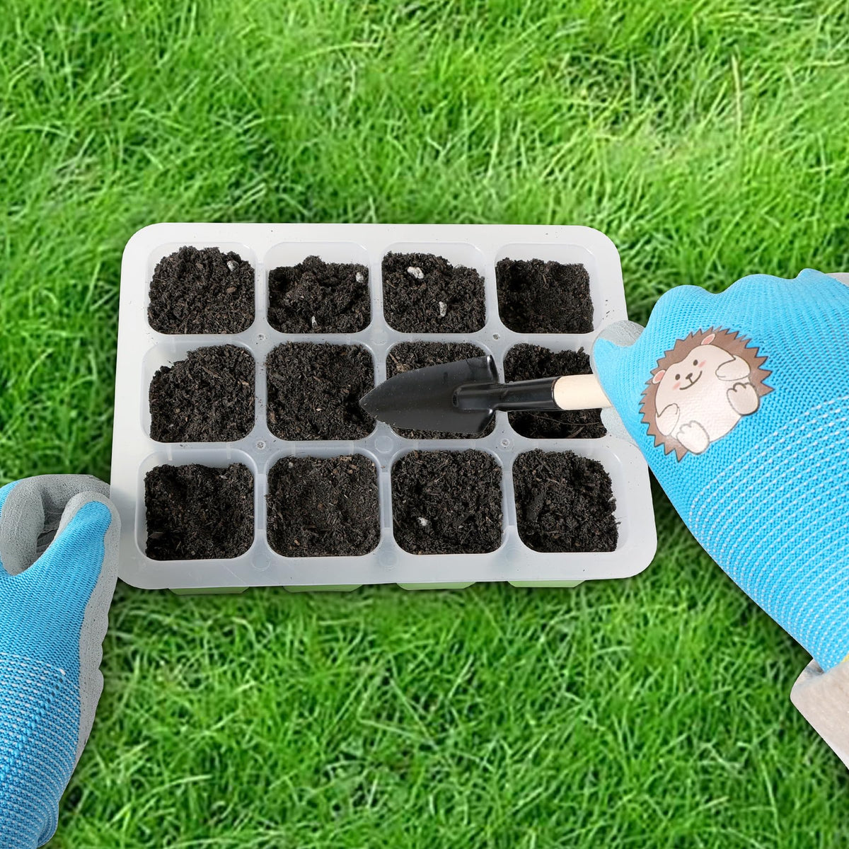 Hmxpls kids gardening gloves yellow, water-resistant and fun for outdoor play.