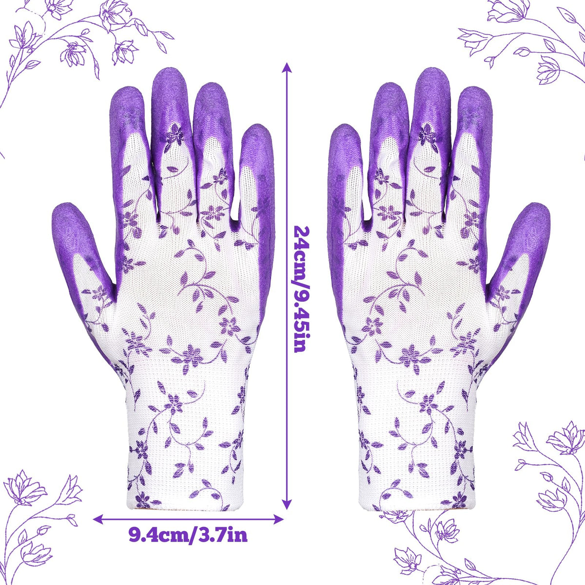Hmxpls ladies garden gloves with latex coating for non-slip grip while digging and planting