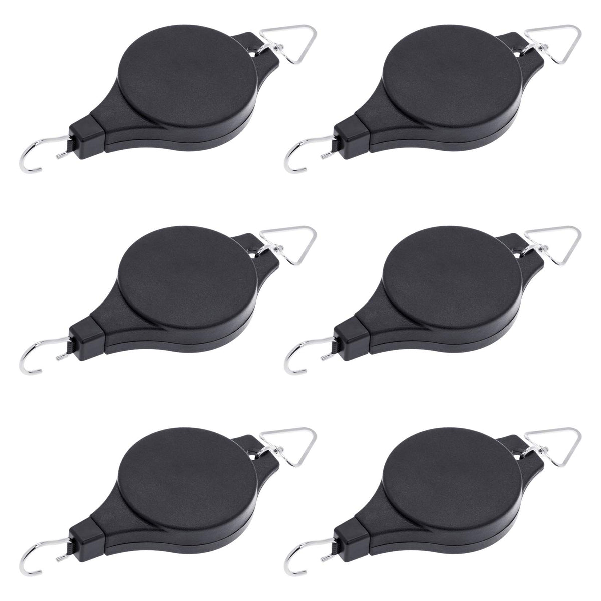 Hmxpls 6-pack plant pulley hanger pack shown for versatile indoor or outdoor use.