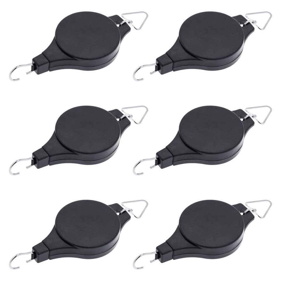 Hmxpls 6-pack plant pulley hanger pack shown for versatile indoor or outdoor use.