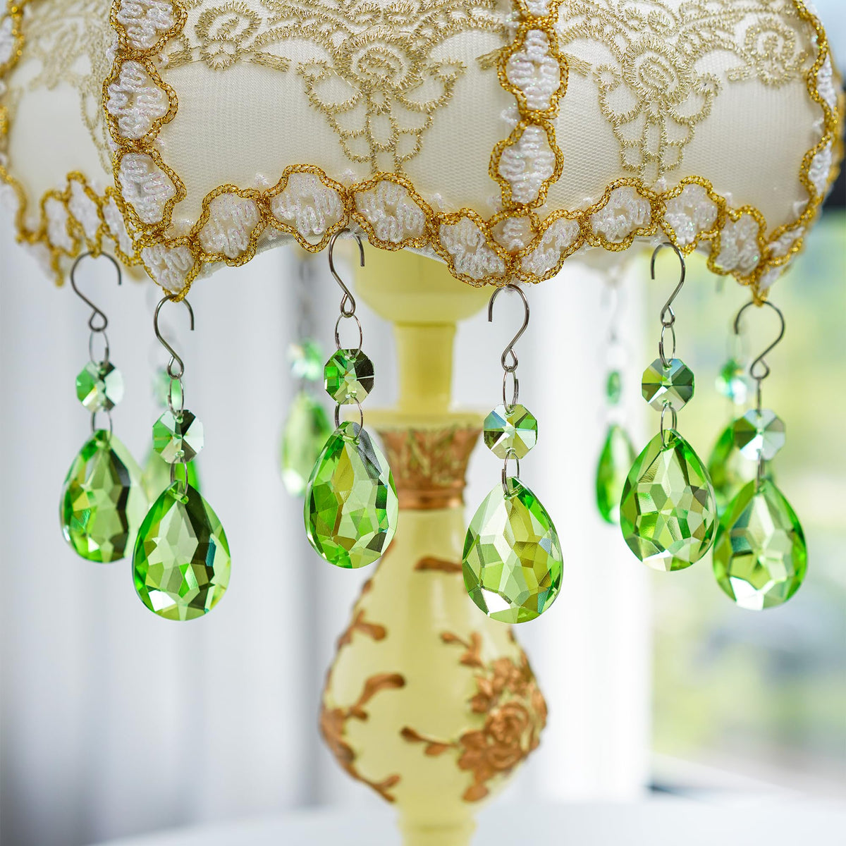 H&D HYALINE & DORA green Bauhinia crystal beads illuminate chandeliers with sparkle