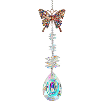 H&D suncatcher crystal butterfly creates colorful prism reflections in windows.