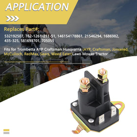 HNeekyr starter solenoid compatible with AYP and Cub Cadet models.