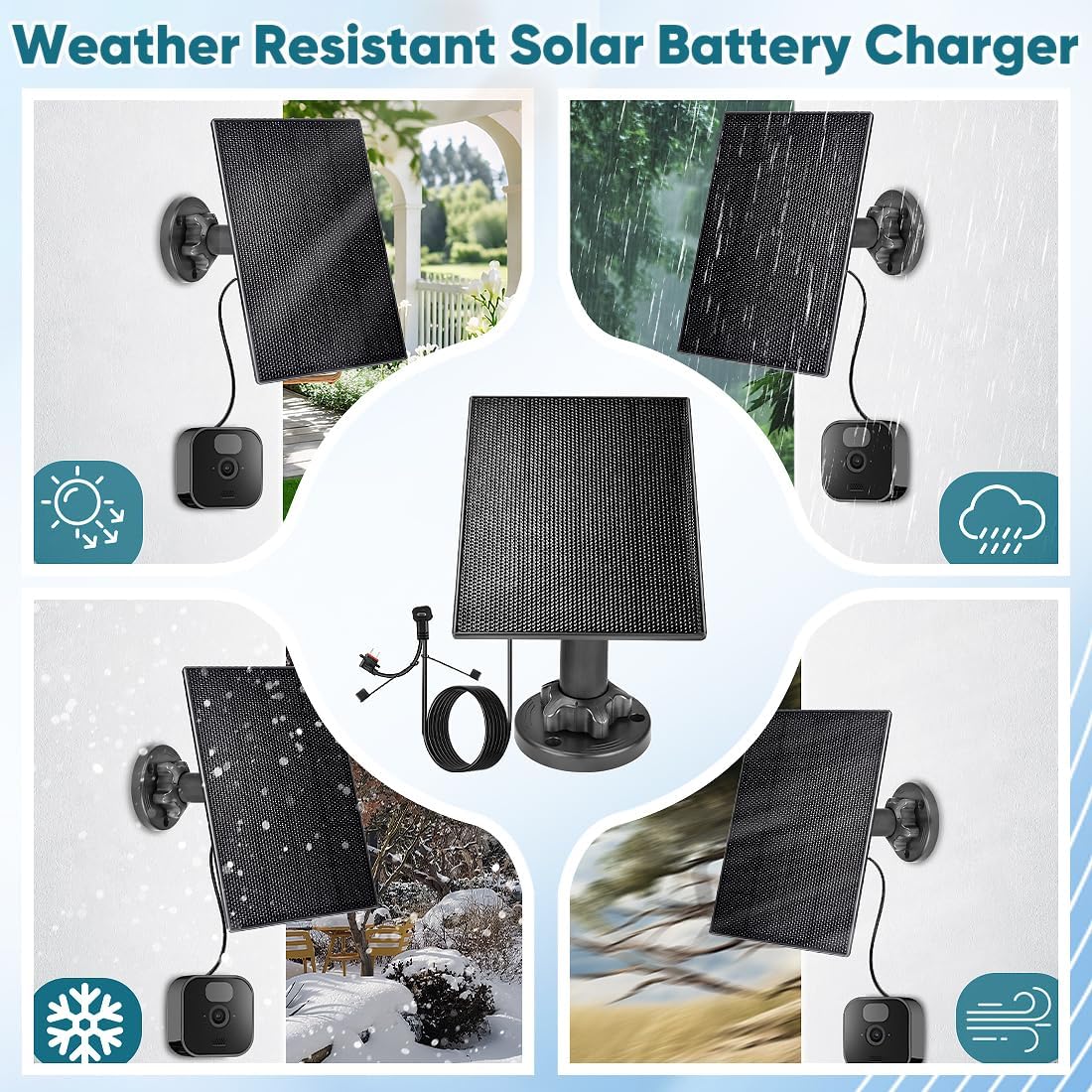 HNncheny 2600mAh battery integrated, boosted charging capacity for Blink cameras.