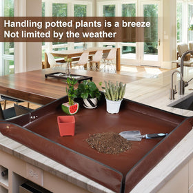HNXTYAOB easy-clean surface simplifies cleanup after potting and soil changes
