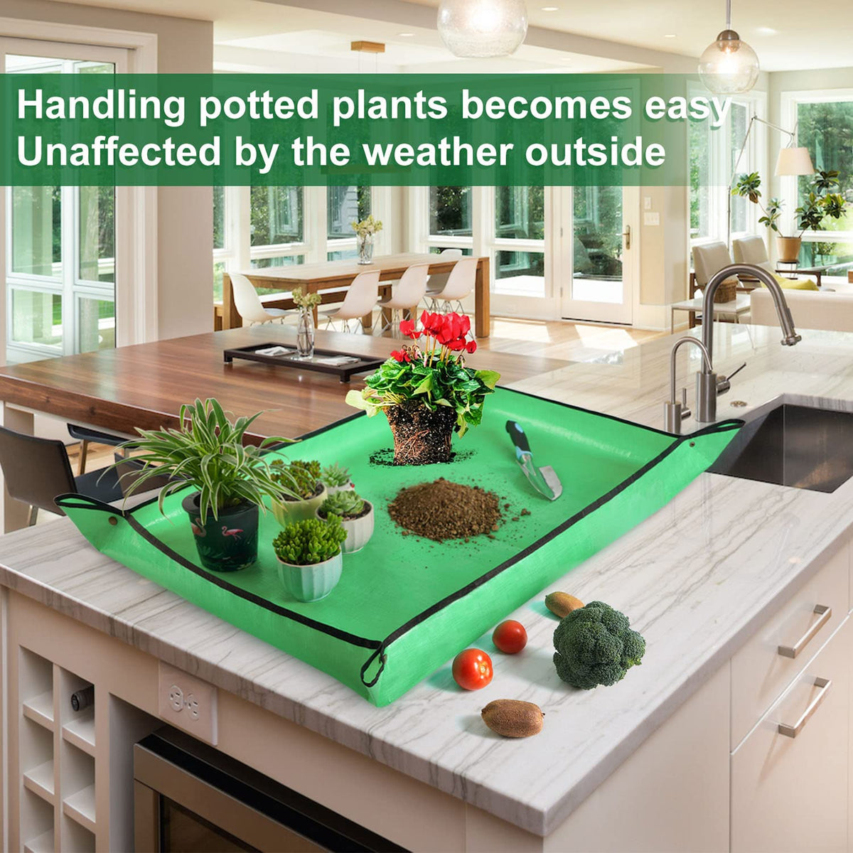 HNXTYAOB foldable potting mat setup shows quick storage.