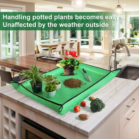 HNXTYAOB foldable potting mat setup shows quick storage.