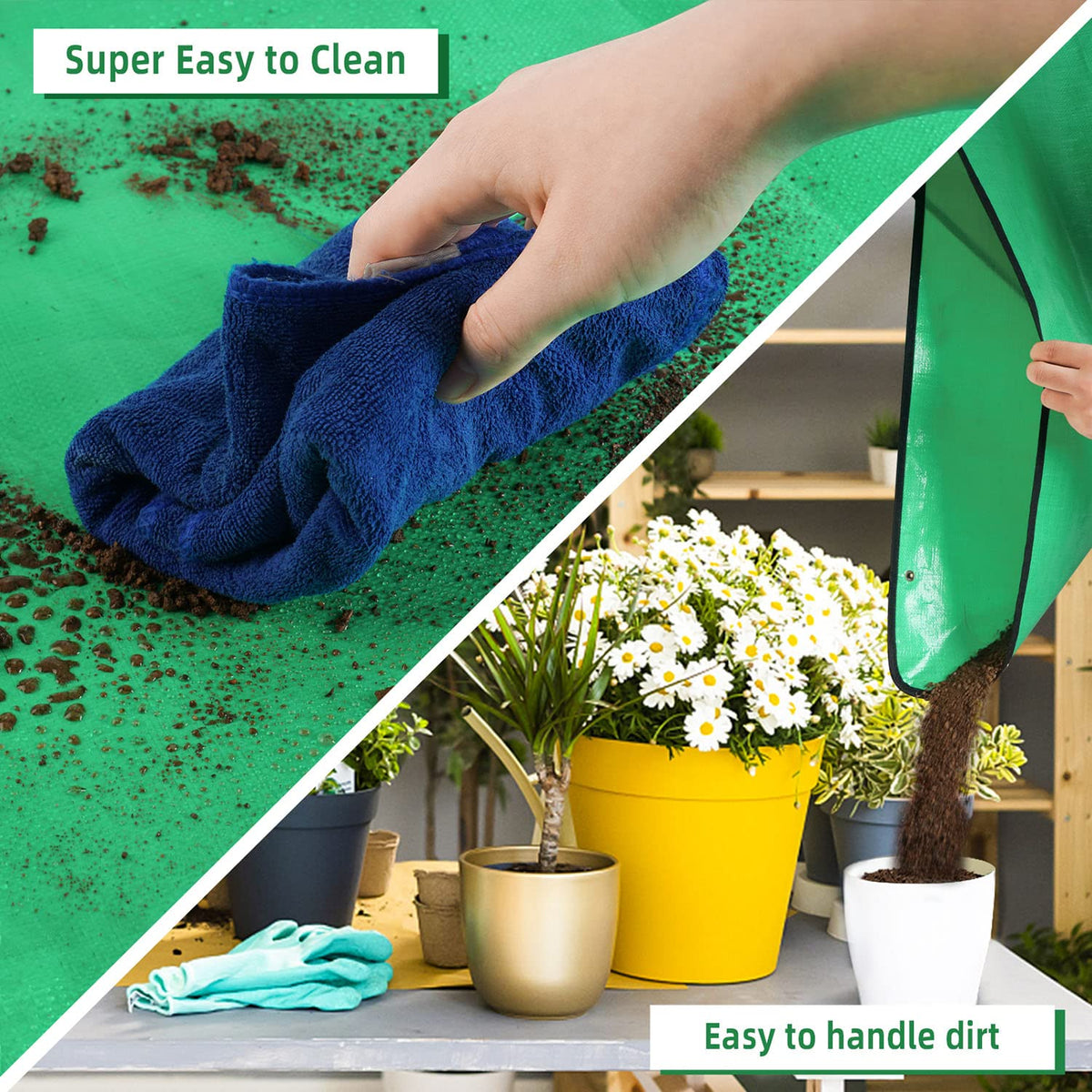 HNXTYAOB mat with straps demonstrates tidy, portable gardening setup.