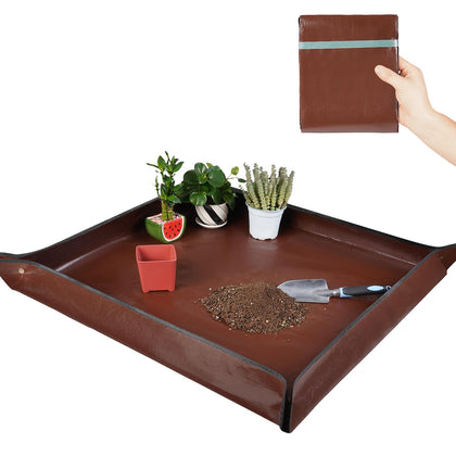HNXTYAOB potting mat 39.5x39.5 inches keeps soil contained during transplanting