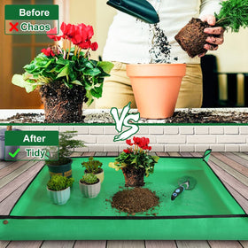 HNXTYAOB repotting mat waterproof bottom view prevents spills during pots.