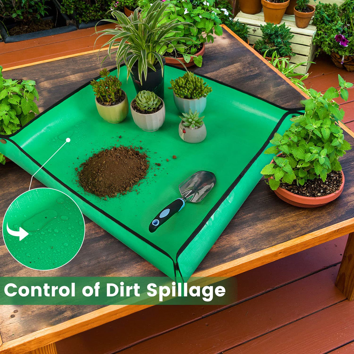 HNXTYAOB repotting mat containing soil during messy sessions