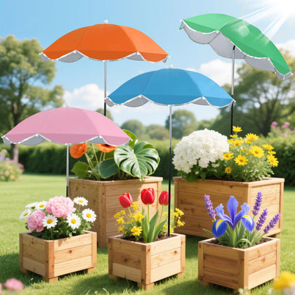 HNYTLCO plant umbrella with 26-inch shade protecting garden beds from sun