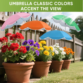 HNYTLCO plant umbrella showing bendable spring handle for angle shading
