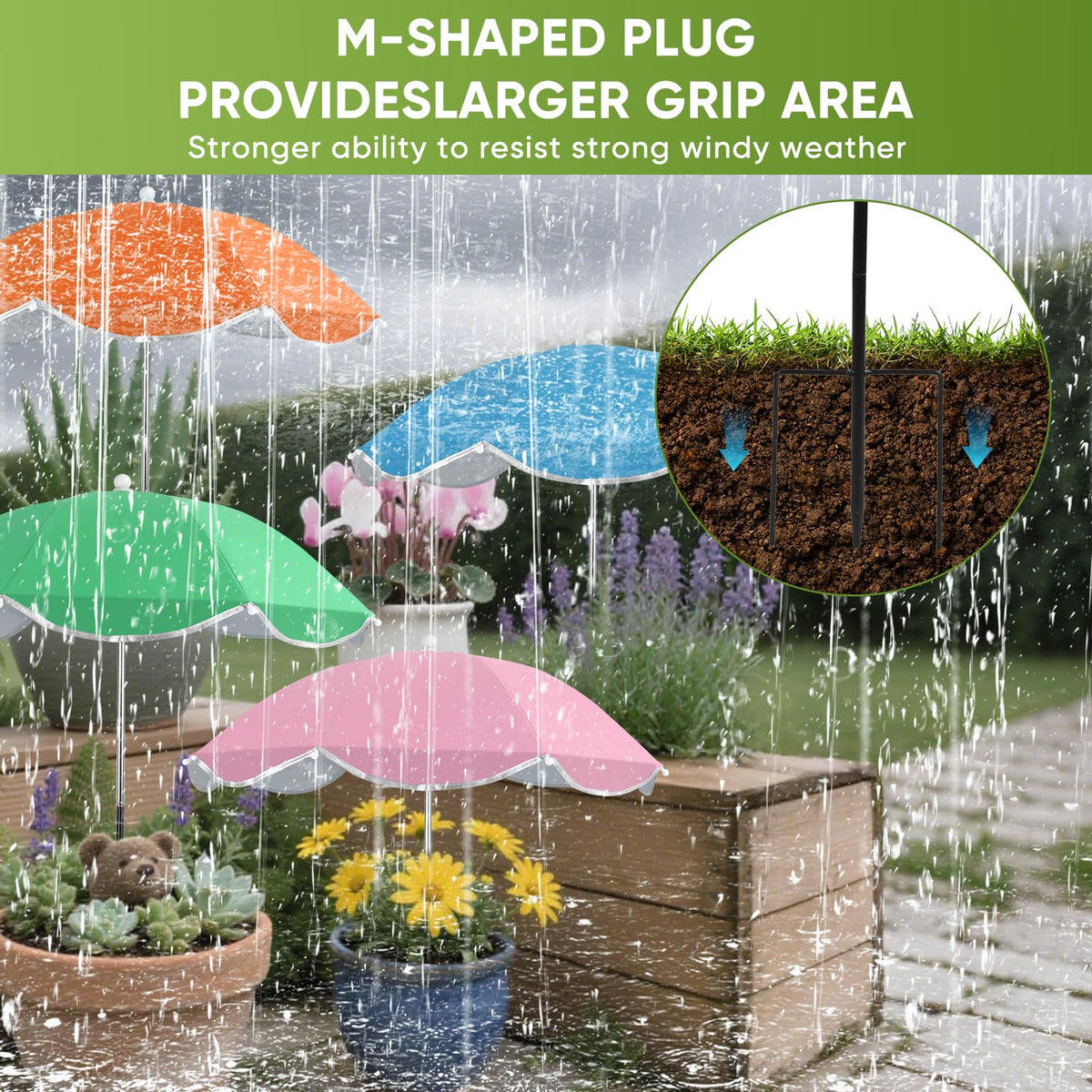 HNYTLCO M-shaped base provides stable setup in garden beds