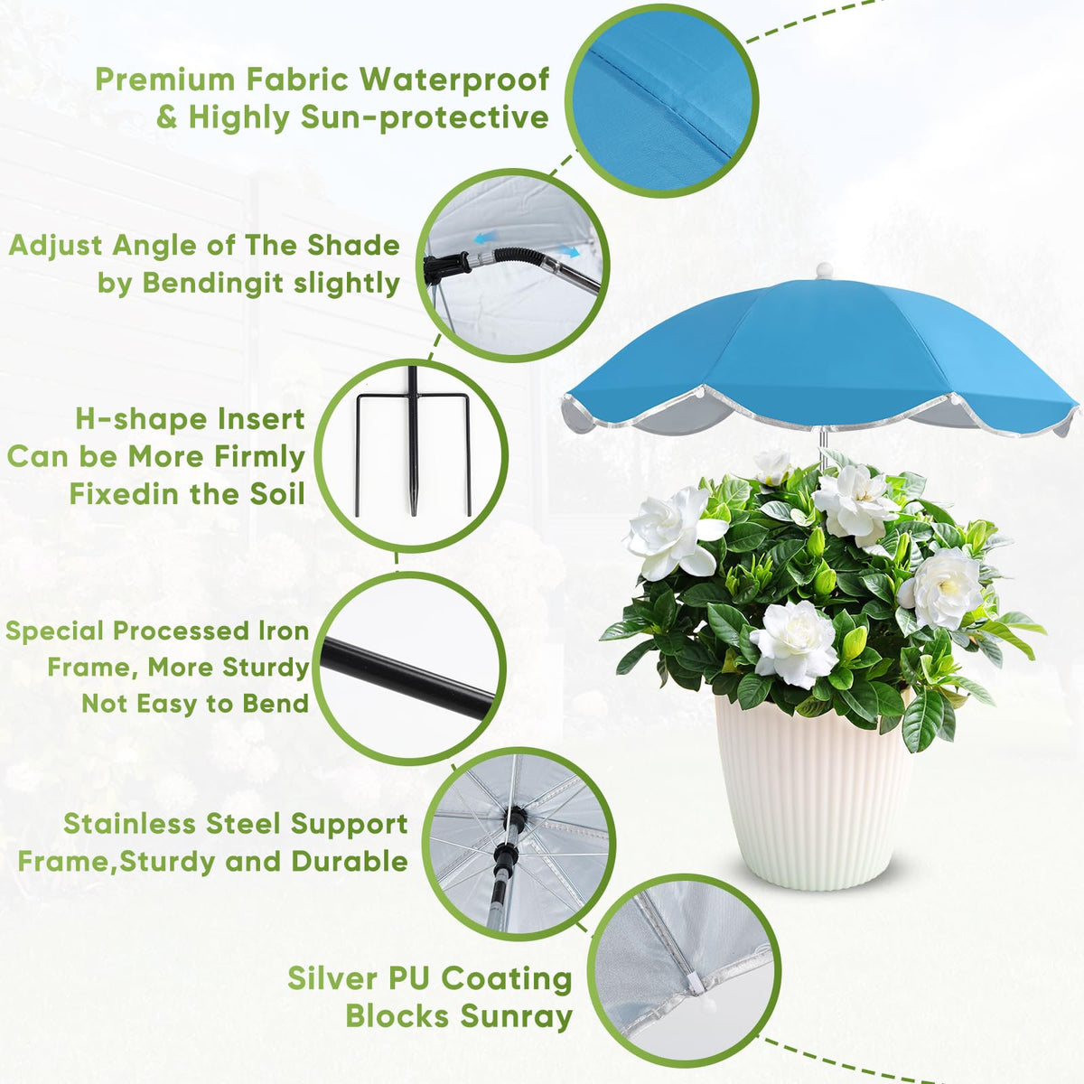 HNYTLCO 26-inch coverage shading large plants and beds