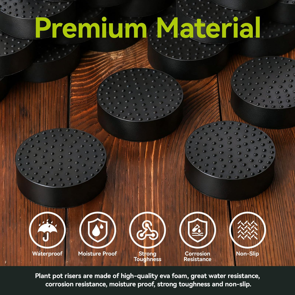 HNYYZL non-slip textured surface enhances grip for planters on decks, patios, and floors.