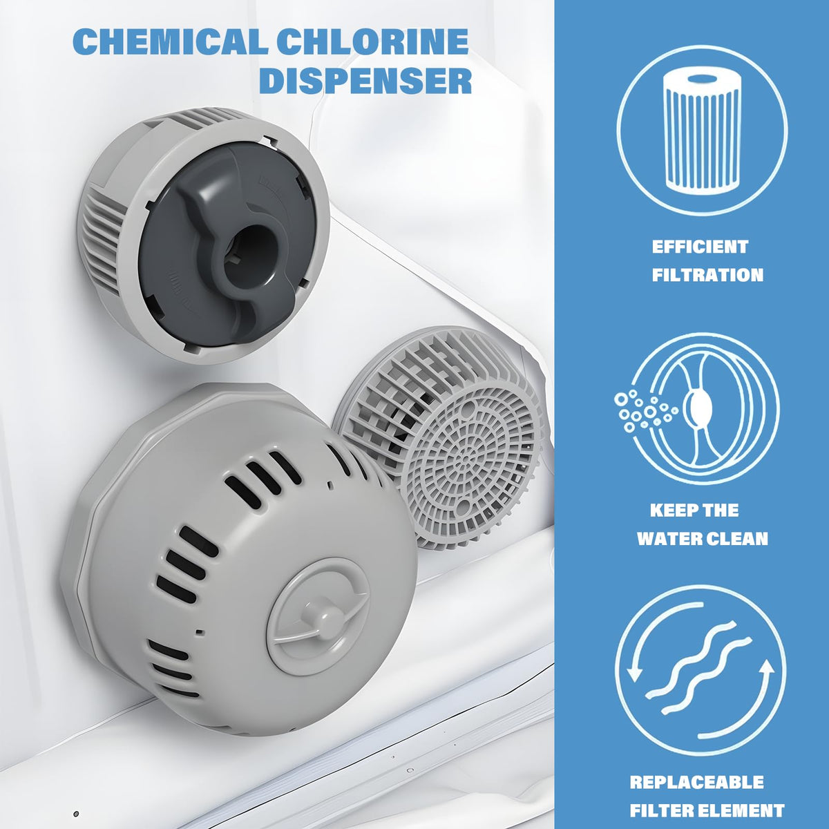 HOAIXUN ChemConnect tablet release in action for even sanitizing in spa