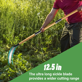 HOAIXUN extended 32cm blade offers a wider cutting swath for faster clearing.