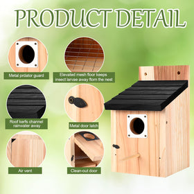 hoamayya removable front-panel birdhouse for easy annual cleaning