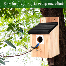 hoamayya black wooden birdhouse set ideal for patios and gardens