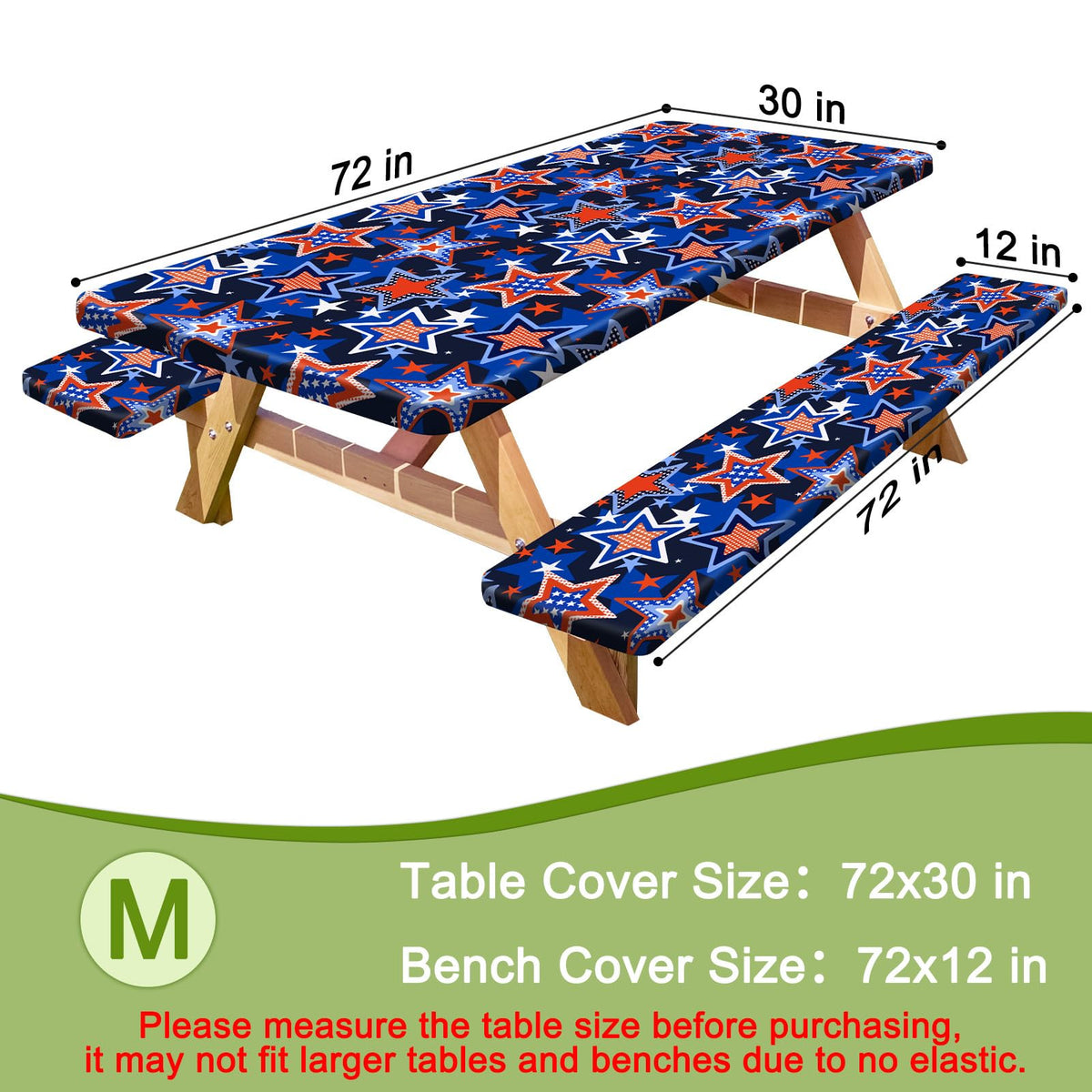 HobbLab bench covers 72x12in blue red pattern shields seating area
