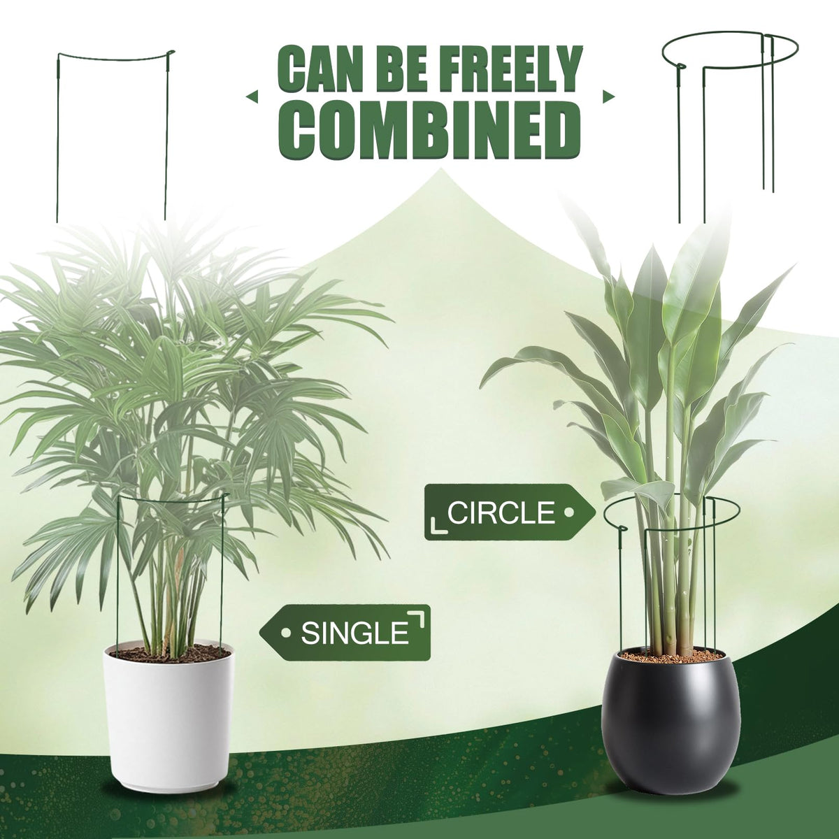 Hobychild green-smooth surface helps stakes blend with foliage.