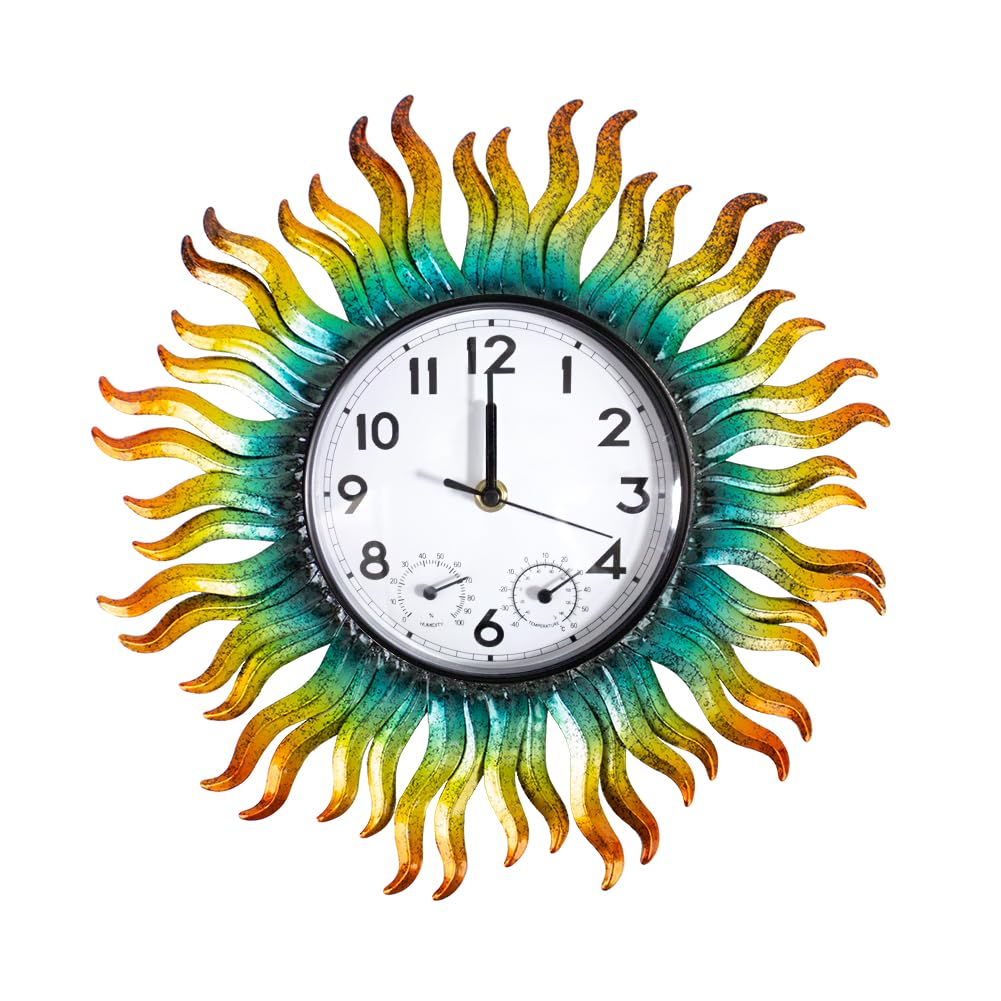 HOBYLUBY 13'' sun outdoor clock front view for quick time checks