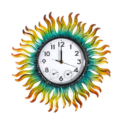 HOBYLUBY 13'' sun outdoor clock front view for quick time checks