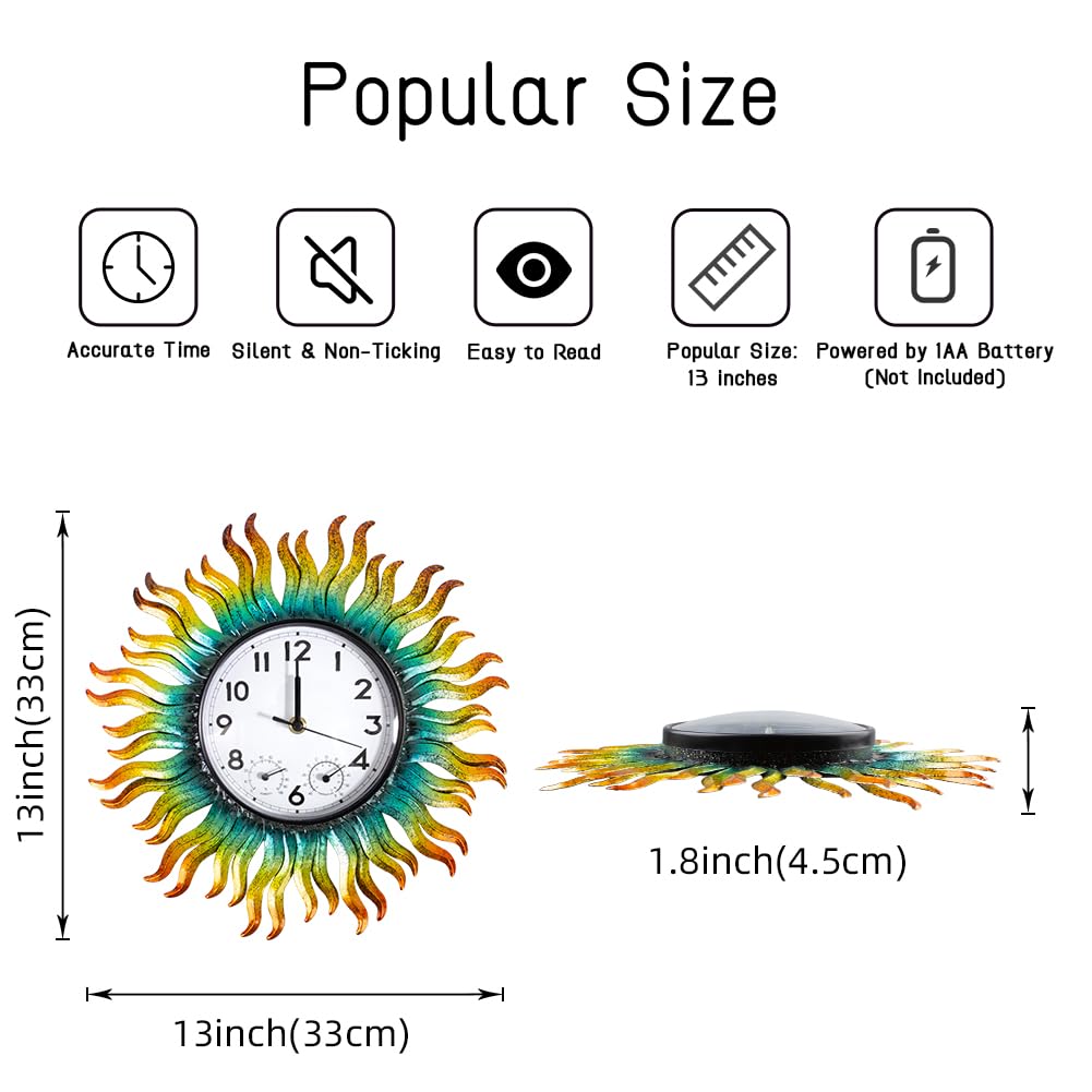 HOBYLUBY outdoor clock with thermometer and humidity readouts