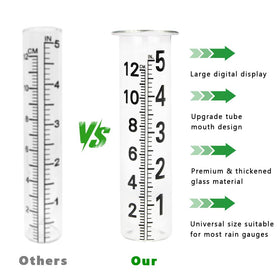 HOBYLUBY decorative garden rain gauge enhances yard aesthetics and rainfall tracking.